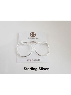 NWT Giani Bernini 30mm Sterling Silver Lever Back Hoop Earrings